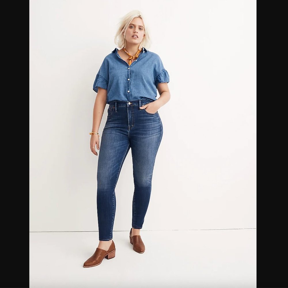 ✨NEW✨ MADEWELL soft 10" high rise stretchy skinny jeans size 37 size 20w